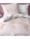 Housse de Couette 140x200cm Léna danseuses + 1 taie oreiller 63x63cm