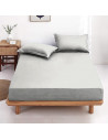 Drap Housse 120x190 cm Écru – 100% Coton, Fabrication Française