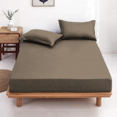 Drap Housse Taupe 120x190 cm  – Coton Premium, Fabrication Française