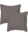 Lot de 2 taies bourdon d'oreillers carrés ou rectangulaire 100% Coton