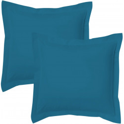 Lot de 2 taies bourdon d'oreillers carrés ou rectangulaire 100% Coton