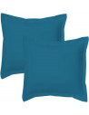 Lot de 2 taies bourdon d'oreillers carrés ou rectangulaire 100% Coton