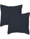 Lot de 2 taies bourdon d'oreillers carrés ou rectangulaire 100% Coton