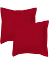 Lot de 2 taies bourdon d'oreillers carrés ou rectangulaire 100% Coton