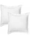 Lot de 2 taies d'oreillers Bourdon carrés ou rectangulaire 100% Coton