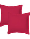 Lot de 2 taies d'oreillers Bourdon carrés ou rectangulaire 100% Coton