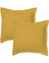 Lot de 2 taies d'oreillers Bourdon carrés ou rectangulaire 100% Coton