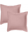 Lot de 2 taies d'oreillers Bourdon carrés ou rectangulaire 100% Coton