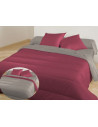 Couette Réversible Microfibre 140x200cm Bourgogne-Poivre