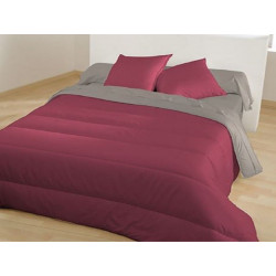 Couette Réversible Microfibre 140x200cm Bourgogne-Poivre
