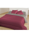 Couette Réversible Microfibre 140x200cm Bourgogne-Poivre