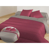 Couette Réversible Microfibre 220x240cm Bourgogne-Poivre