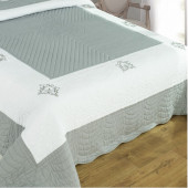 zoom couvre-lit peaceland gris 260x260 broderie