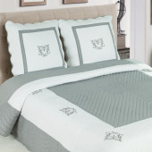 Boutis peaceland gris pour lit 2 places