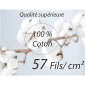 Drap housse 2x80x200 Gris Souris TPR 100% coton 57 fils