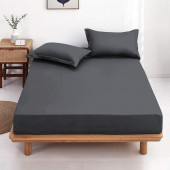Drap housse 200x200 - Anthracite - 100% coton, 57 fils, BT 30