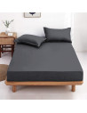 Drap housse 200x200 - Anthracite - 100% coton, 57 fils, BT 30