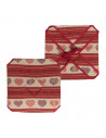 Lot de 6 galettes de chaise Cœur Rouge