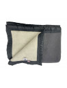 couverture pure laine gris écru