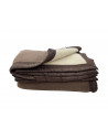 couverture laine chocolat écru 3 tailles 180x220 220x240 240x260