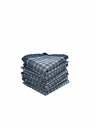 Lot de 6 Mouchoirs de Travail grands carreaux Bleu et Blanc 100% coton 40x40cm