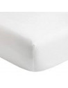 Drap housse blanc pour un double zoom coin du lit