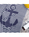 Serviette de plage ancre marine 90x170 cm