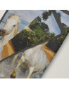 Zoom sur motif serviette chevaux plage