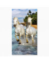 Serviette de plage Chevaux Plage 90x170cm sur fond neutre
