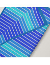 Serviette de plage double Rayée Camaïeu de bleu pliée