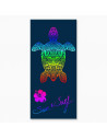 Serviette Tortue sur Fond Bleu 90x170