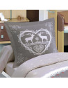 Taie d'oreiller de la housse de couette chalet winter gris 140x200