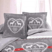 Taies d'oreiller de la housse de couette modèle Winter Gris en 240x260cm