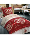Parure de draps Chalet Winter Rouge 3 pieces 90x190
