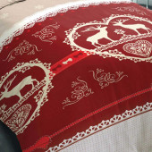 Parure de draps Chalet Winter Rouge motif 90x190