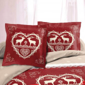 Taies de la Parure de draps Chalet Winter Rouge 140x190