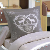 Taie d'oreiller Parure Chalet Winter Gris 90x190 cm