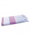 Pestamal bicolore rose gris 100% coton d'Egypte
