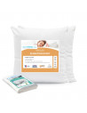 Pack 4 pièces deux oreillers sensation duvet avec 2 sous-taies en coton