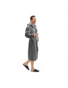 Peignoir capuche anthracite porté