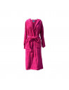 Peignoir a capuche bambou fuchsia déplié