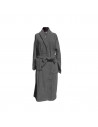 peignoir mixte col châle anthracite déplié 100% coton