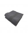 Lot de deux serviettes 70% coton et 30 % bambou pliées anthracite