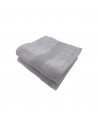 Lot de deux serviettes 70% coton et 30 % bambou pliées gris clair