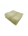 Lot de deux serviettes 70% coton et 30 % bambou pliée taupe