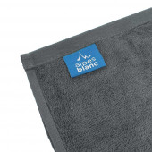 serviettes coton et bambou avec étiquette Alpes Blanc anthracite