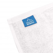 serviettes coton et bambou avec étiquette Alpes Blanc blanche