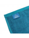 serviettes coton et bambou avec étiquette Alpes Blanc bleu canard