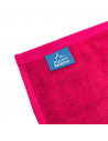 serviettes coton et bambou avec étiquette Alpes Blanc fuchsia