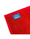 serviettes coton et bambou avec étiquette Alpes Blanc rouge